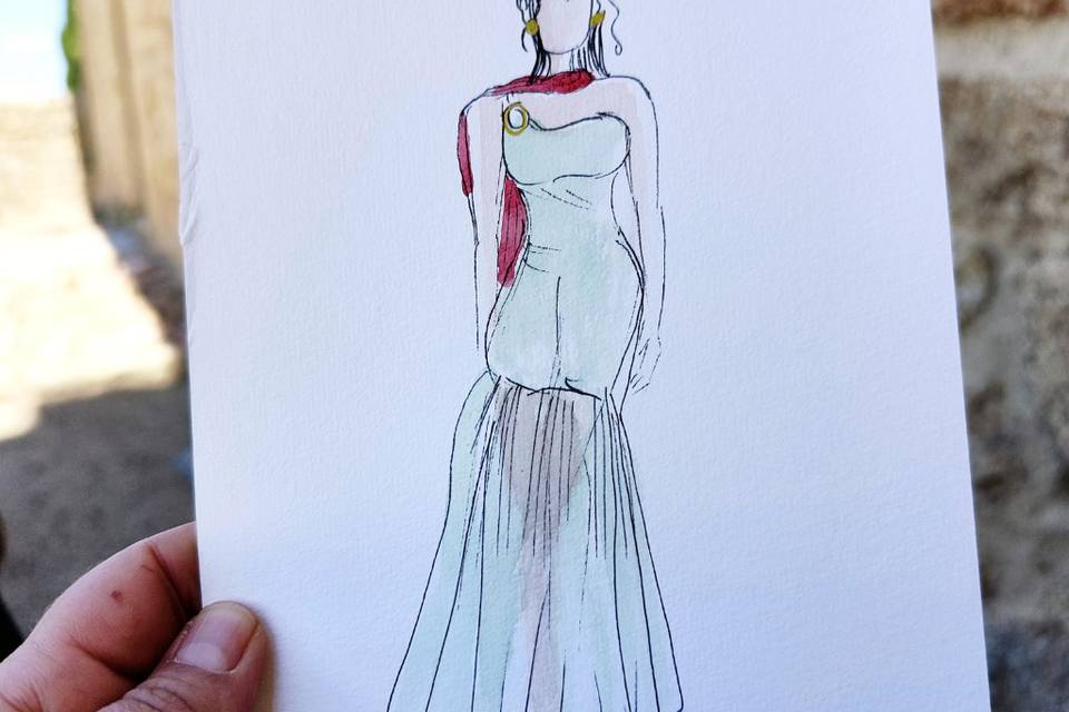 Acuarela boda arte en vivo