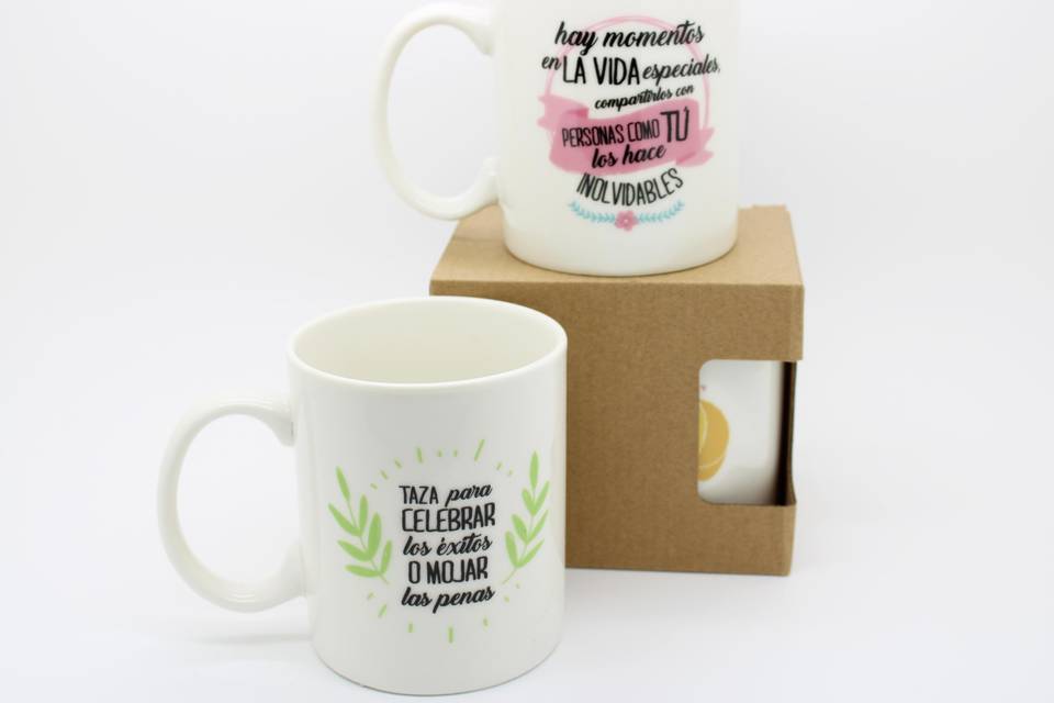 Taza con frases de agradecimiento