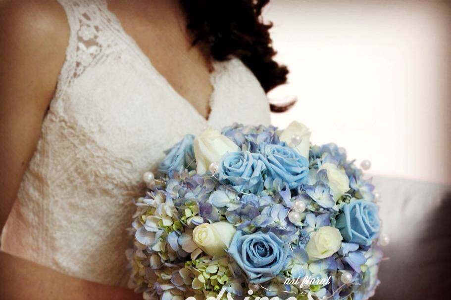 Bouquet en azul celeste