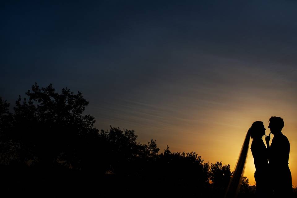 Siluetas en atardecer