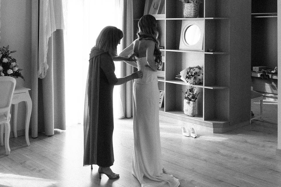 Preparativos novia habitación