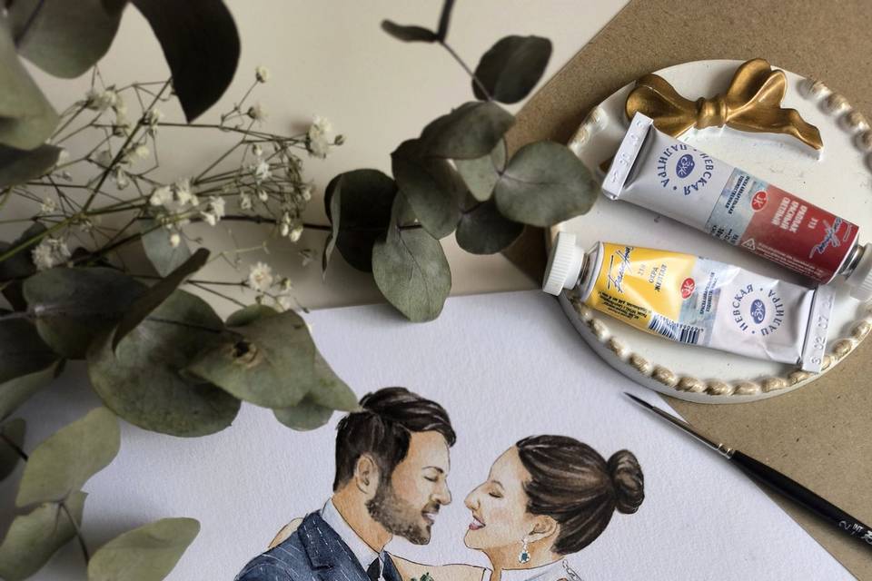 Ilustración novios