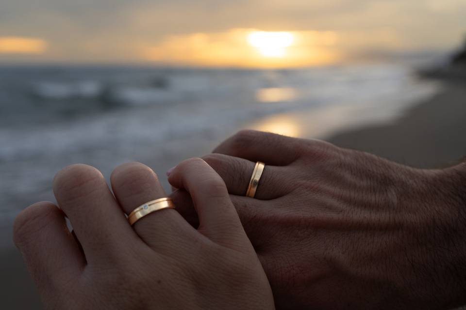 Postboda en el mar.