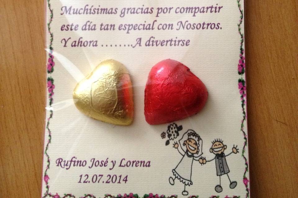 Corazones de chocolate