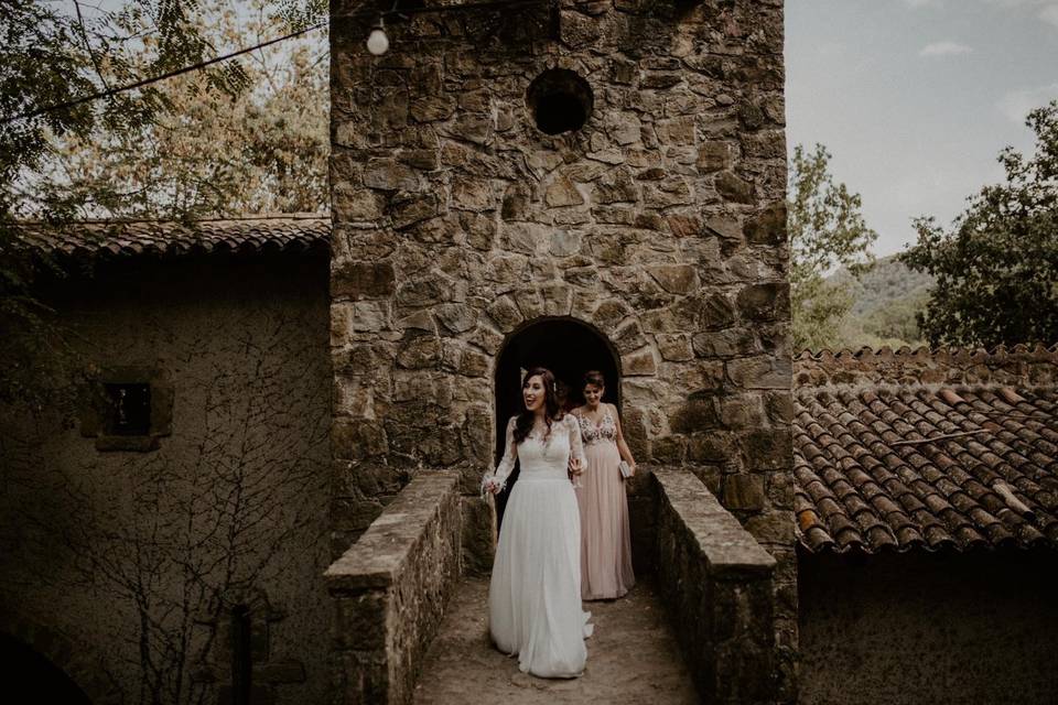 Los novios en el torreón