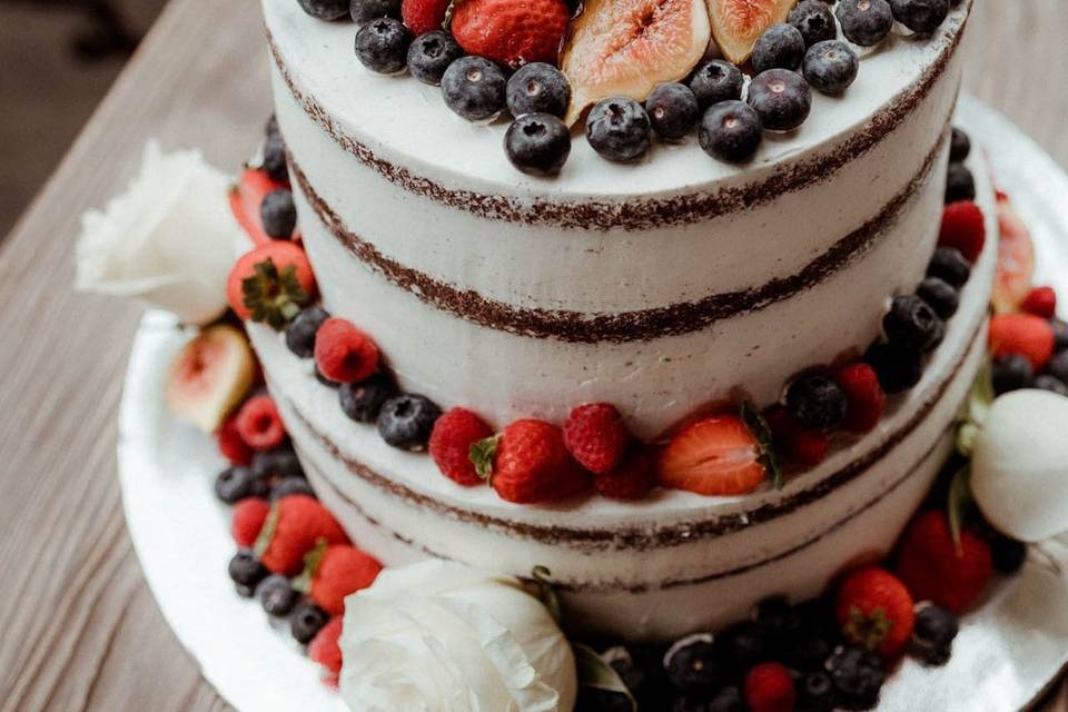 Tarta Naked cake con frutas
