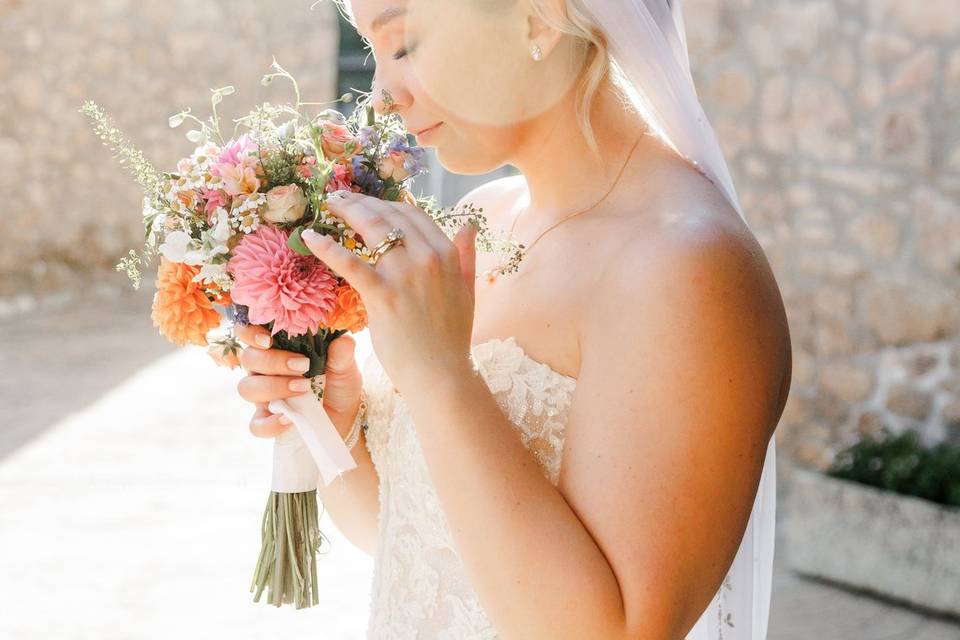 Novia y los flores