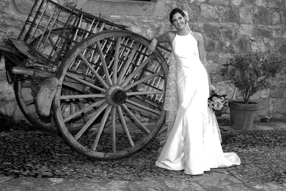 En el coche de boda