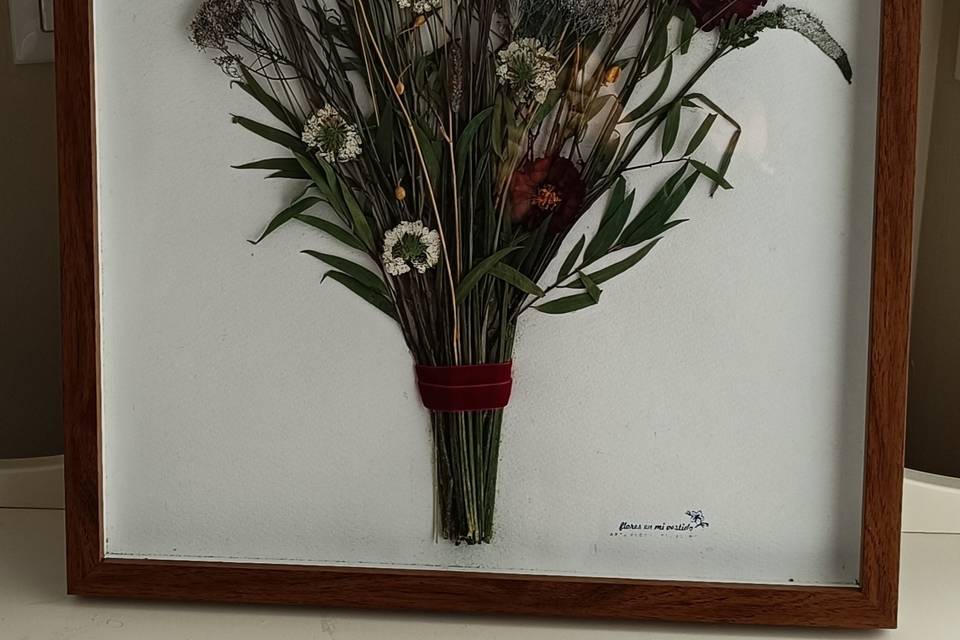 Ramo de novia preservado