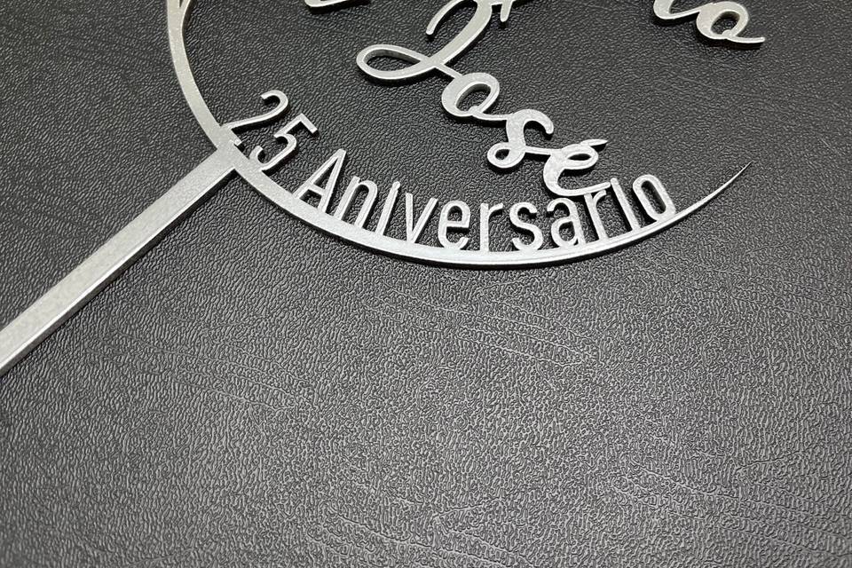 Topper tarta boda 25 aniversar