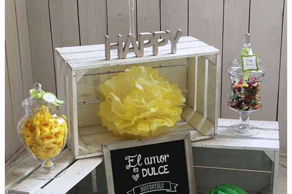 Cajas boda verde y limón