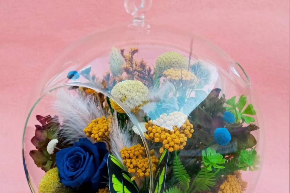 Burbuja cristal flores preserv
