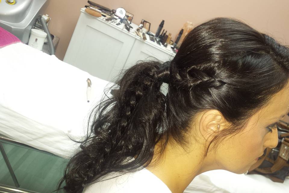 Coleta con trenza