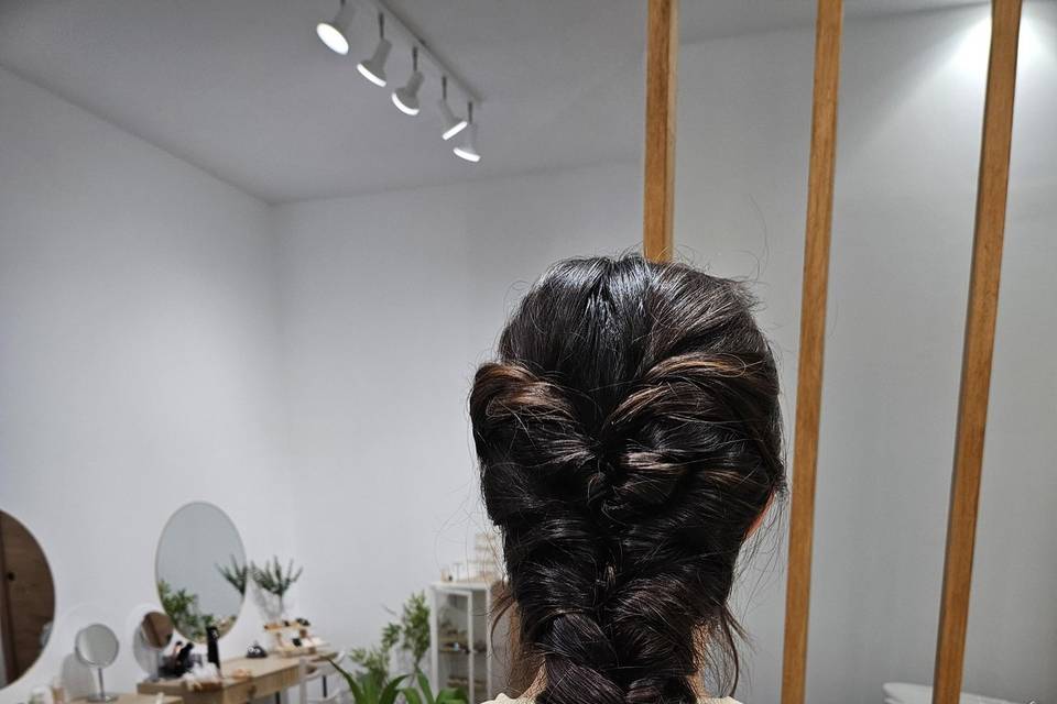 Trenza con acabado de onda