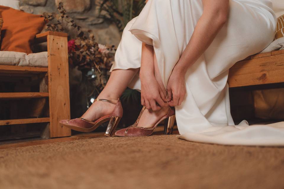 Zapato terciopelo rosa