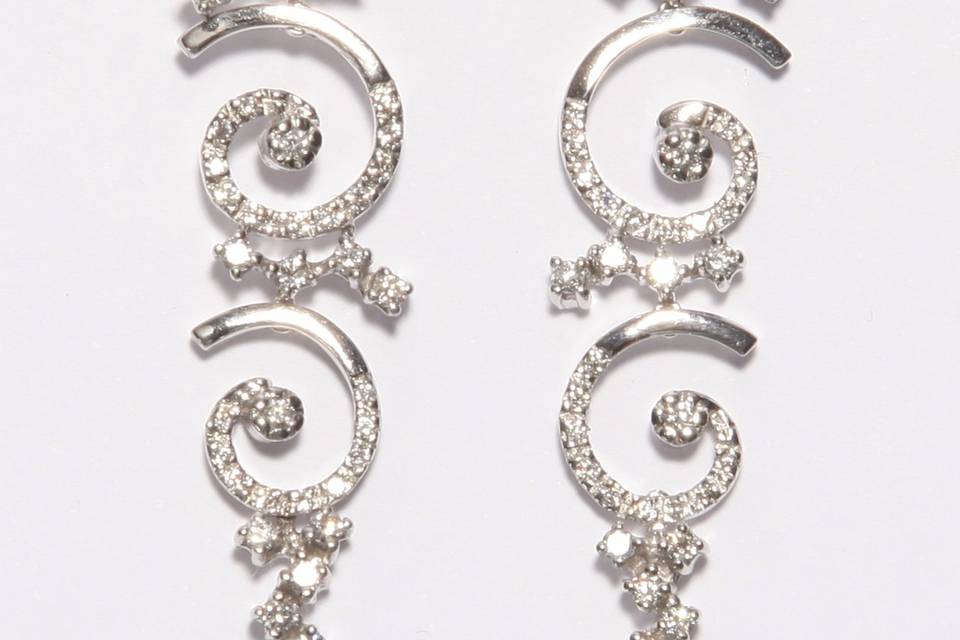 Pendientes de novia diamantes