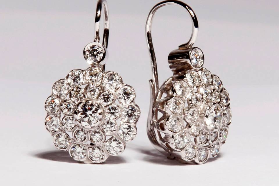 Pendientes de novia diamantes