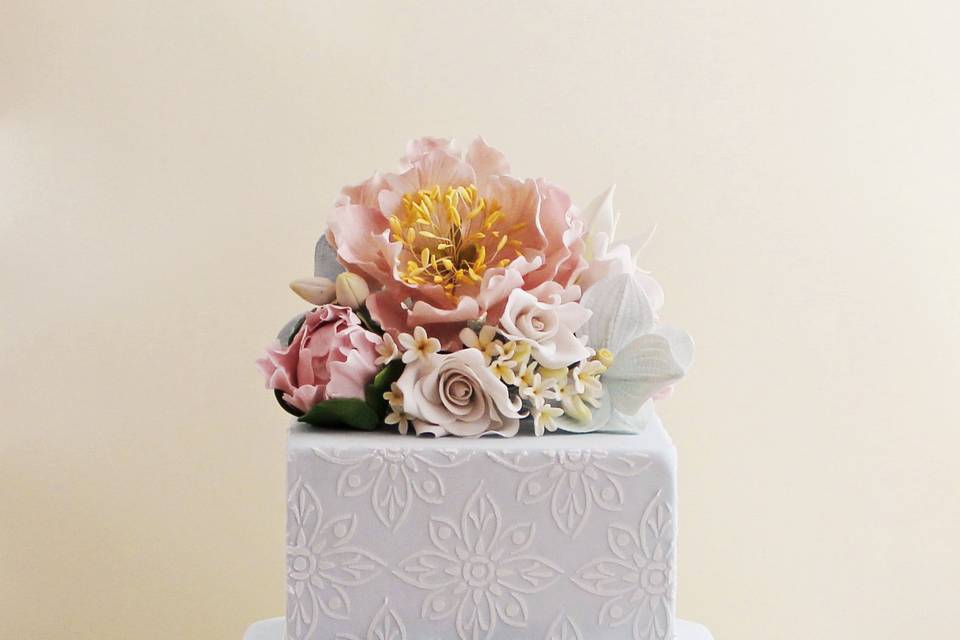 Tarta de Boda Azul Romance