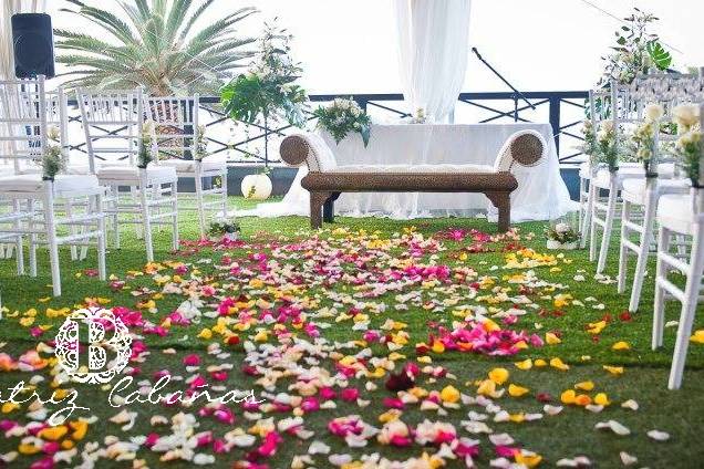 Boda en Oasis, al aire libre