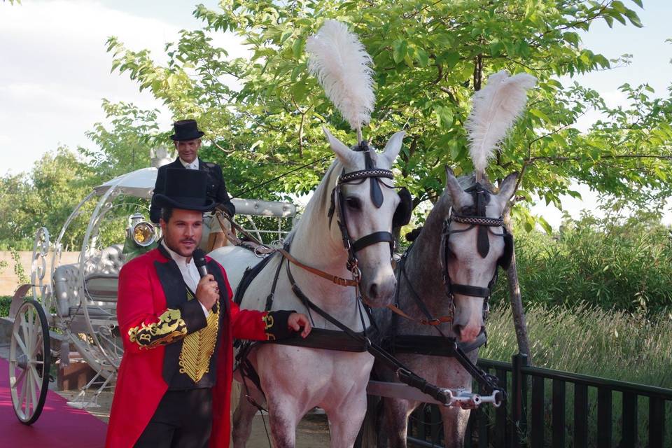 Carruaje y maestro de ceremonias