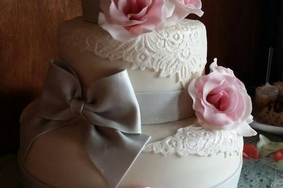 Tarta con flores