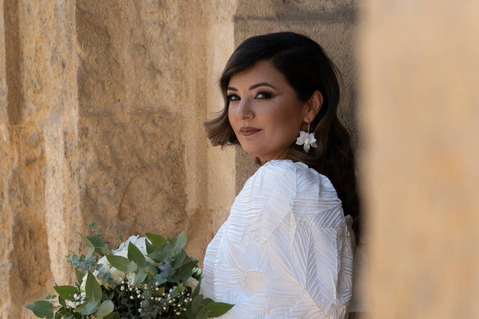 La novia con el ramo