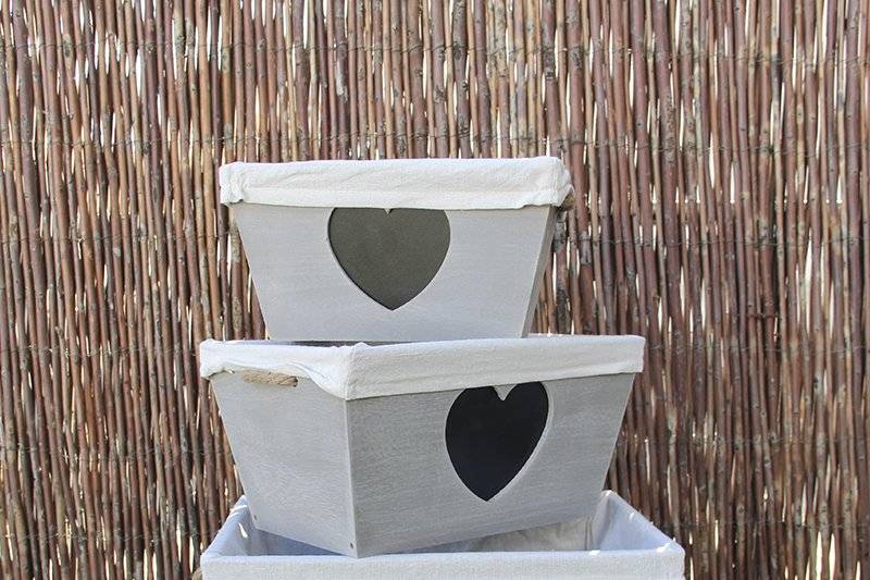 Pack de cajas corazón gris