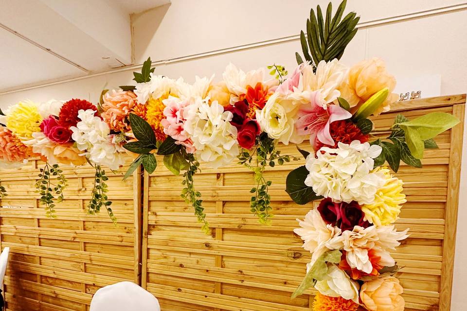 Arco floral mesa