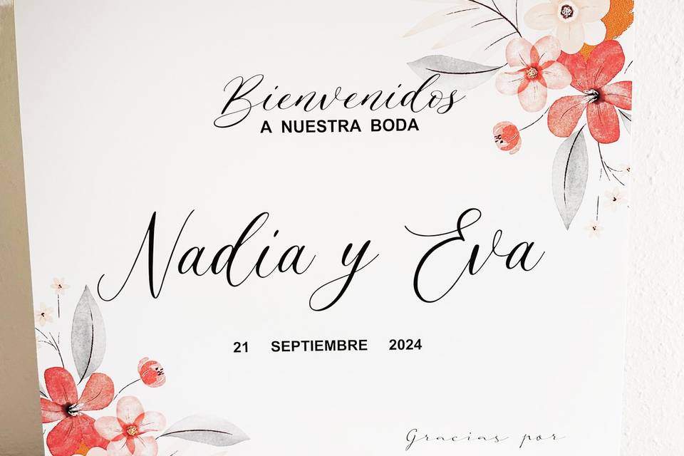 Cartel bienvenida personalizad