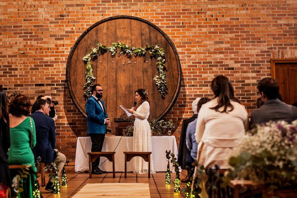 Boda real bodega de toneles