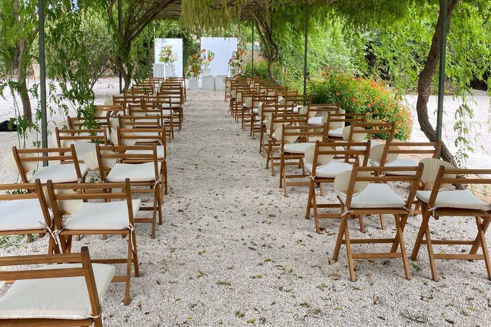 Ceremonia en pérgola natural