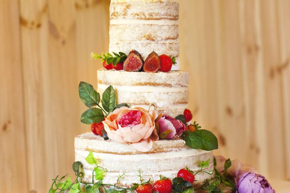 Tarta de champán rosado