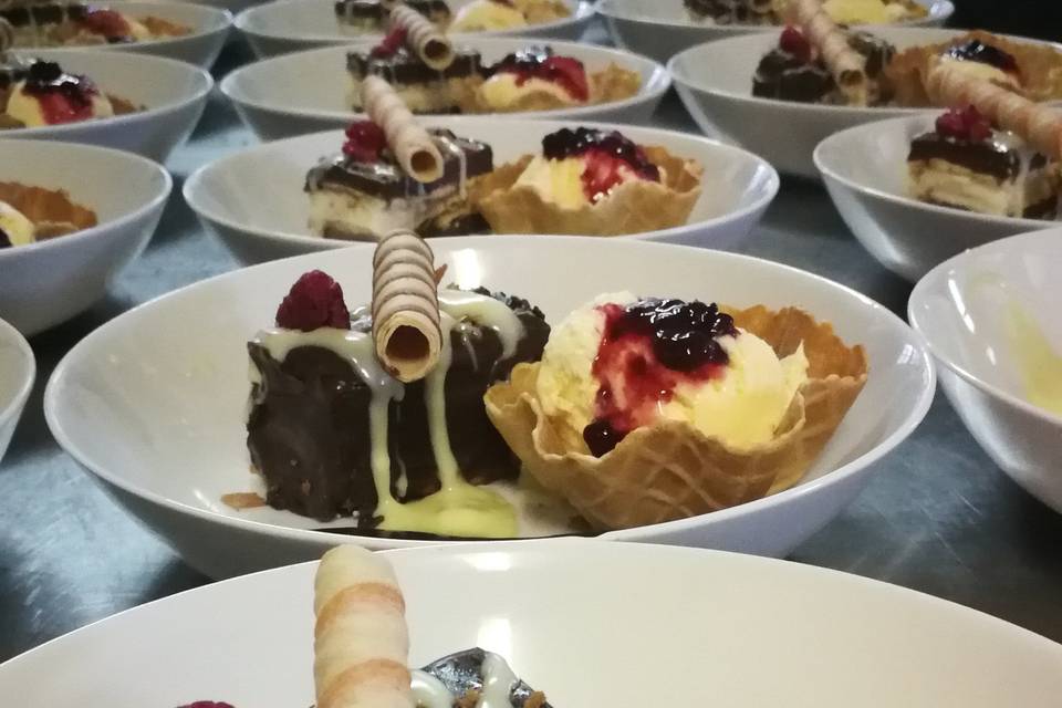 Tarta de la abuela con helado