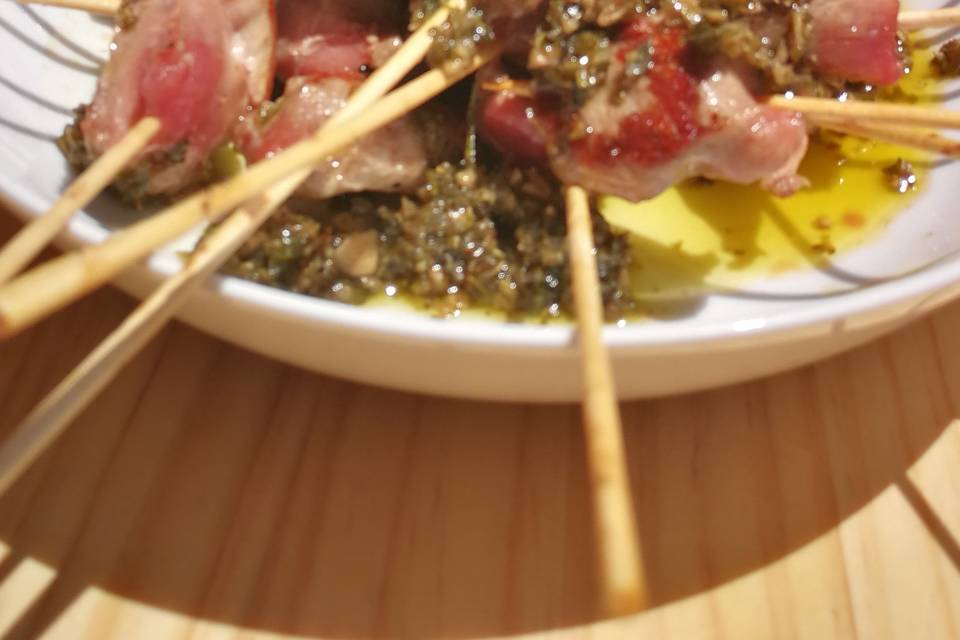 Brocheta de ibérico y chumichurri