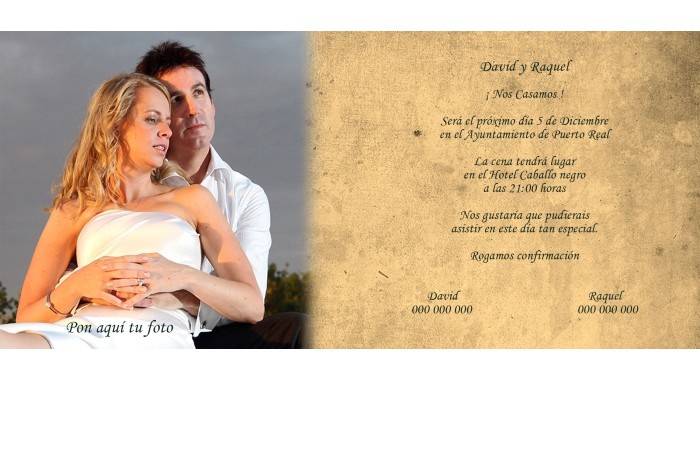 Invitaciones de boda con foto