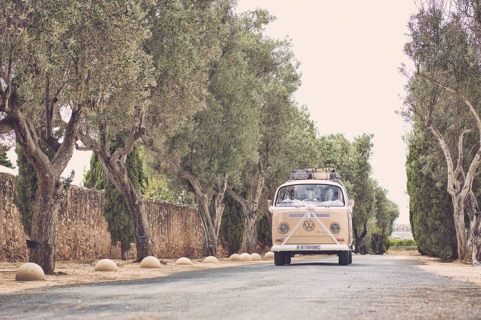 Coche de novios vintage