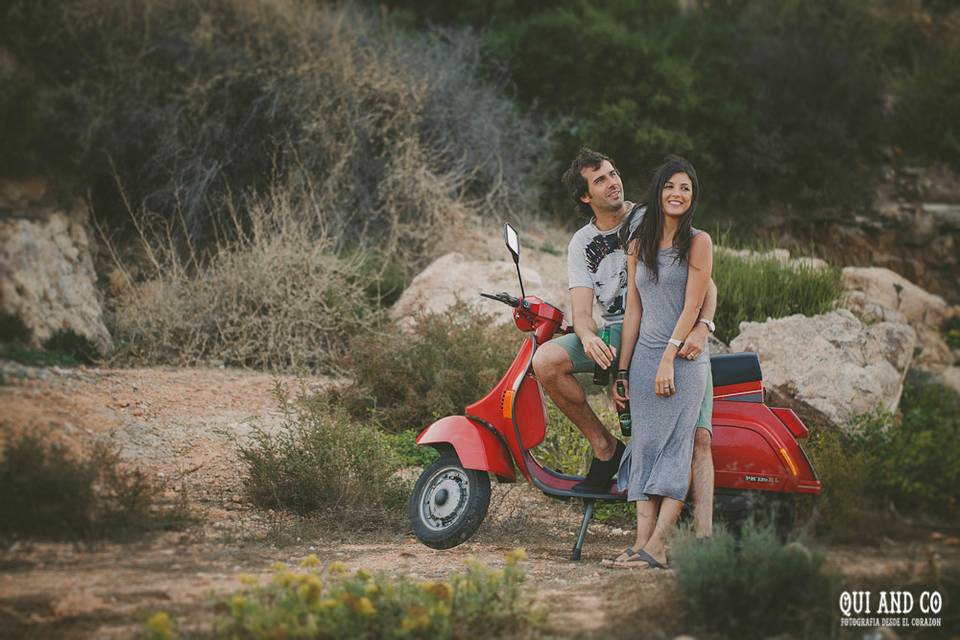 Sesión preboda vespa