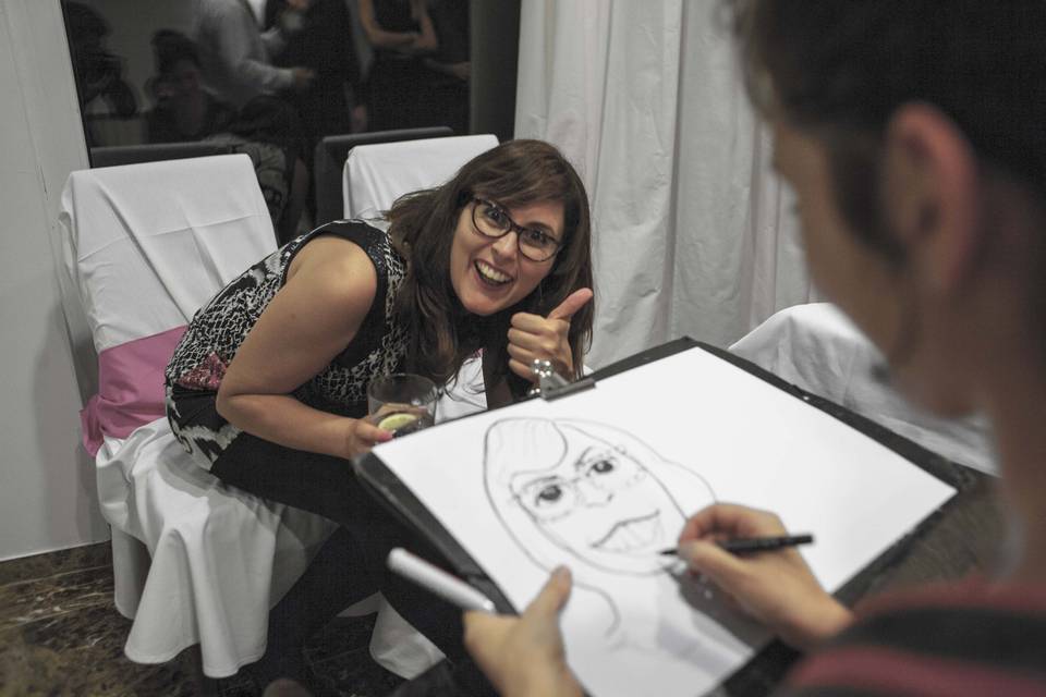 Caricatura de invitada
