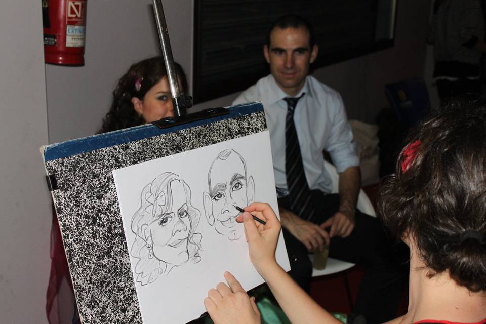 Dibujando a pareja invitados