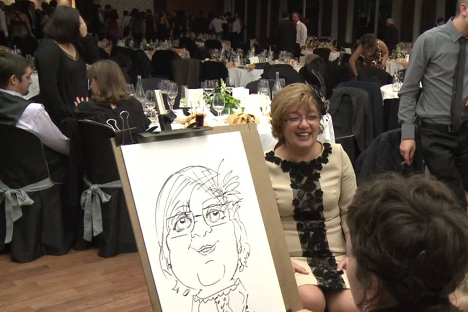 Caricaturista dibujando invita