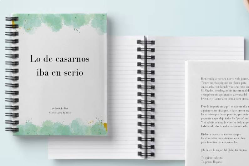 Libreta como regalo de boda