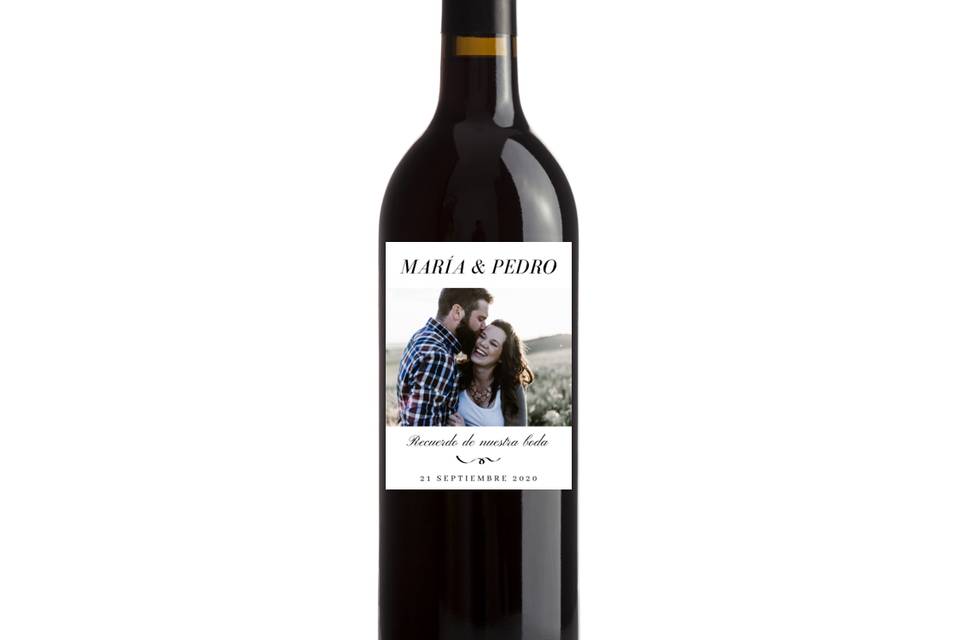 Botella de vino personalizada