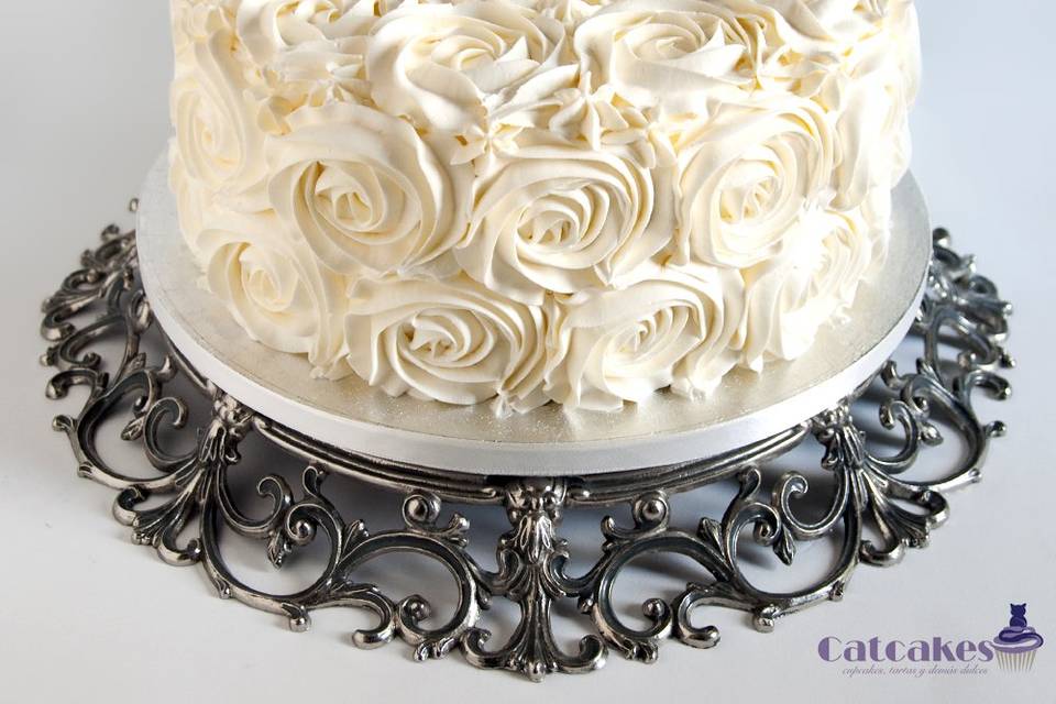 Tarta con rosas de buttercream