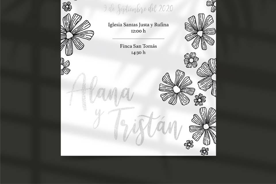 Invitación de boda de A&T