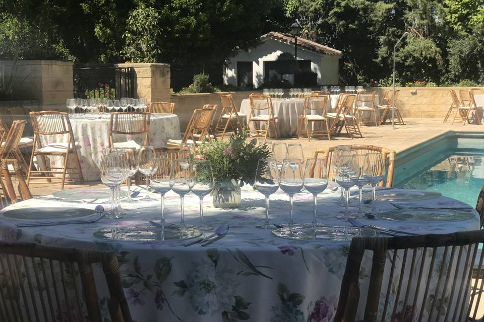 Banquete en la piscina