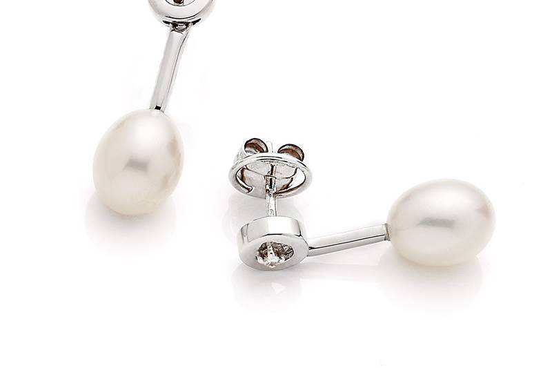 Pendientes de oro blanco