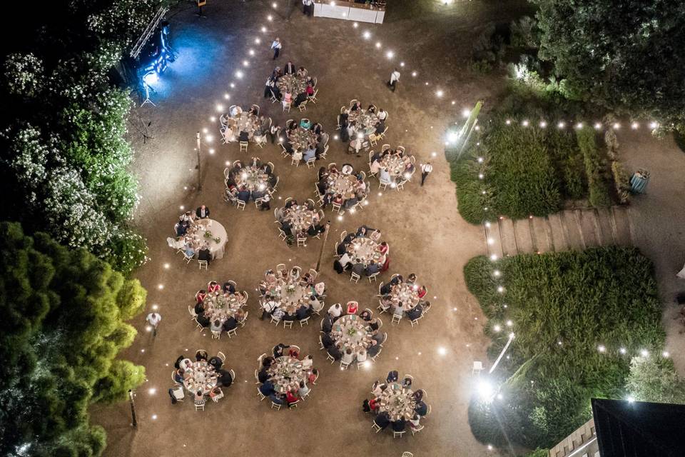 Foto aérea de la cena