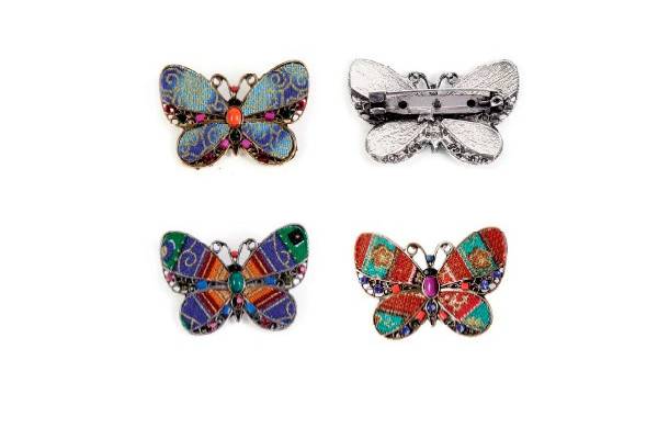 Broche mariposa tela