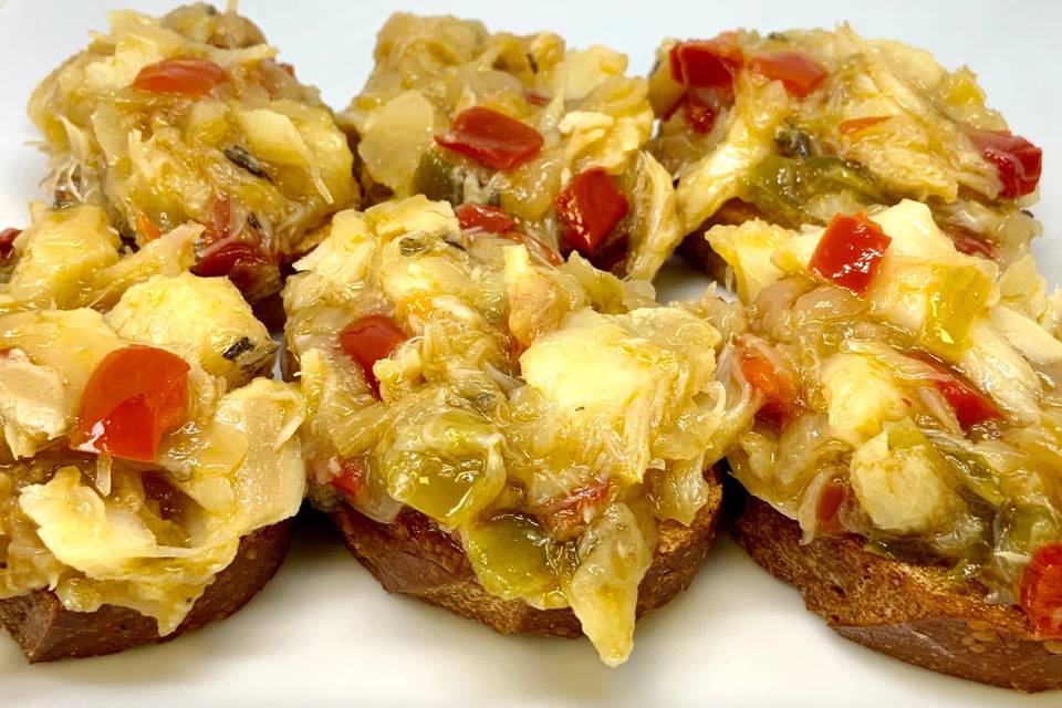 Tostas de bacalao