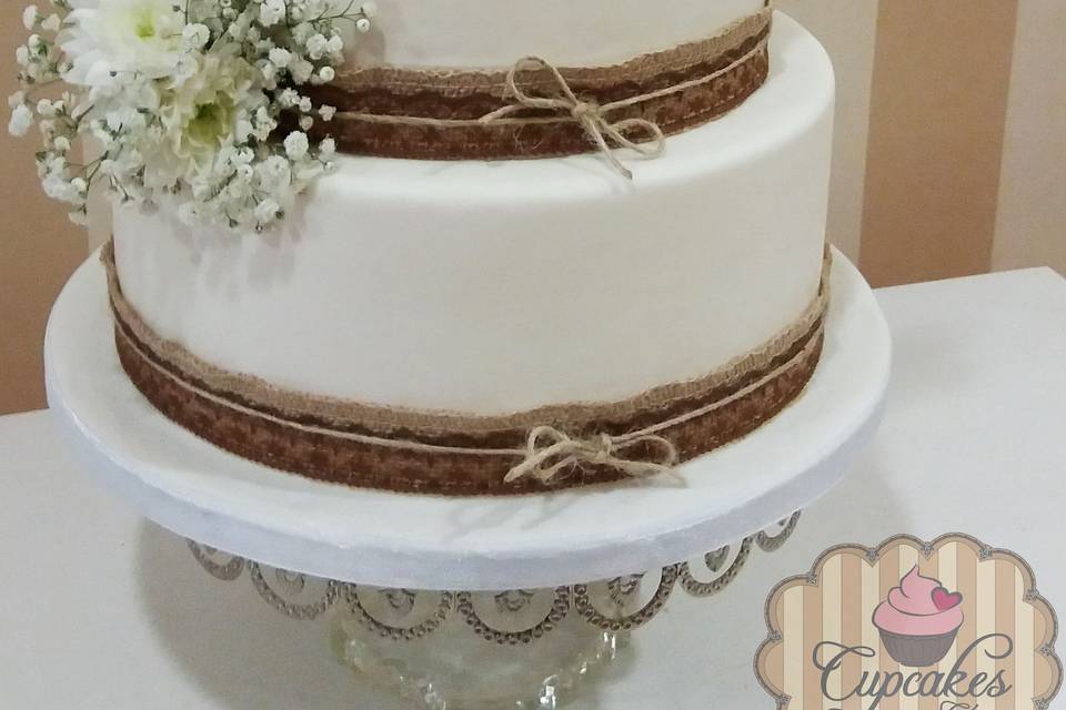 Tarta de boda con acolchado